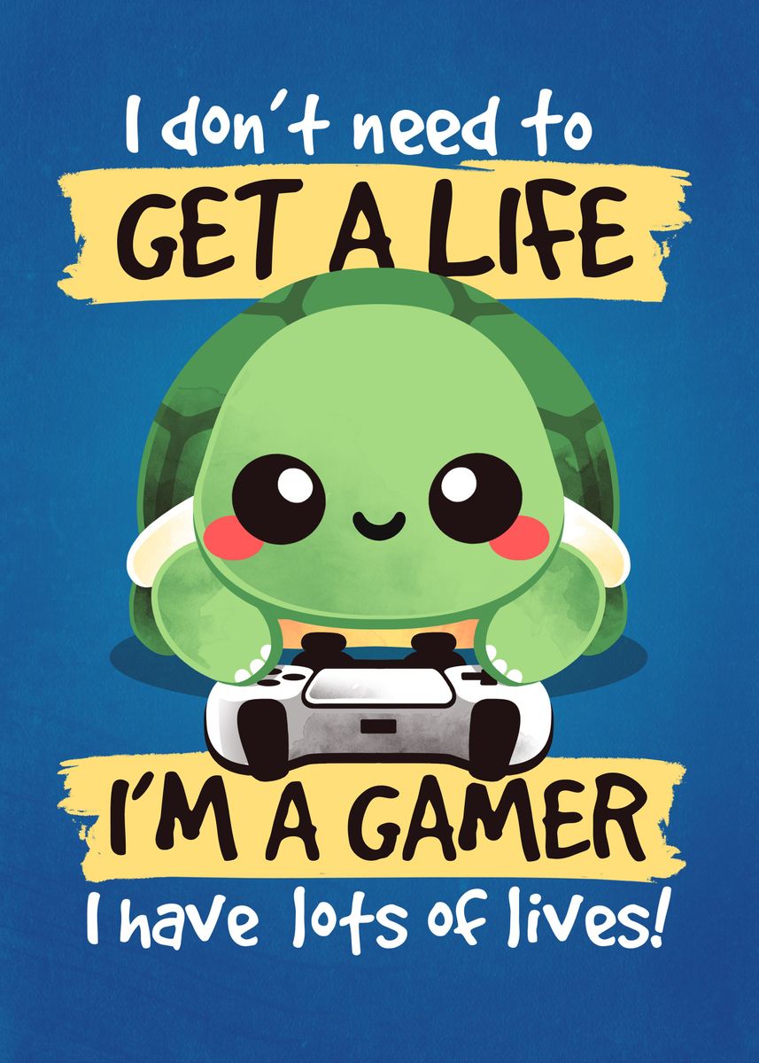 'Gamer turtle' Poster, picture, metal print, paint by NemiMakeit Fadda ...