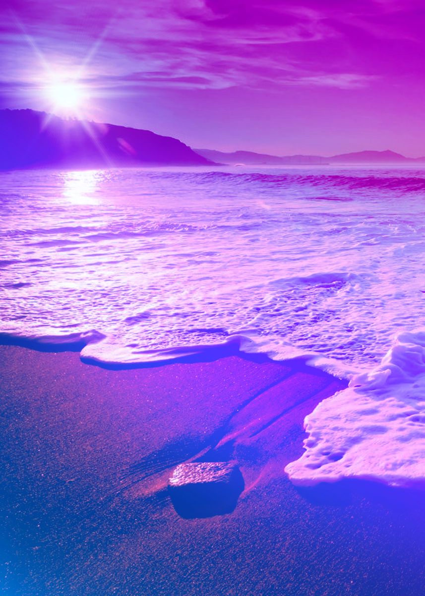 'wave beach aesthetic' Poster, picture, metal