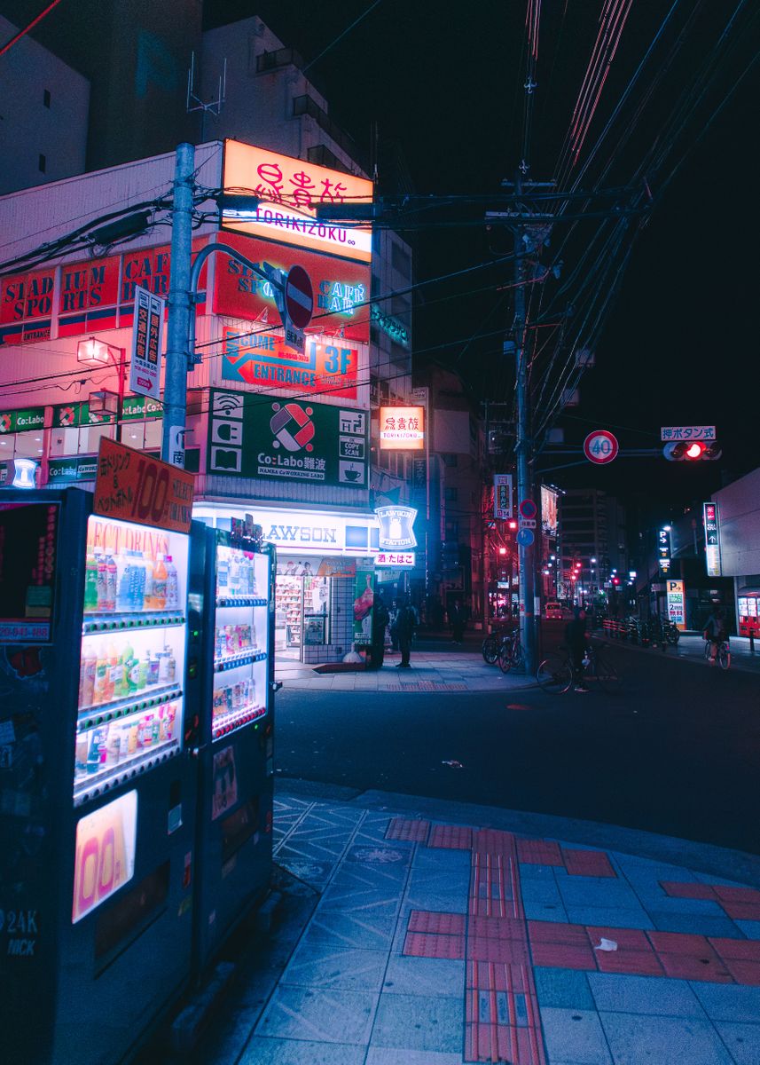 'Osaka Namba Neon Nights' Poster by microice | Displate