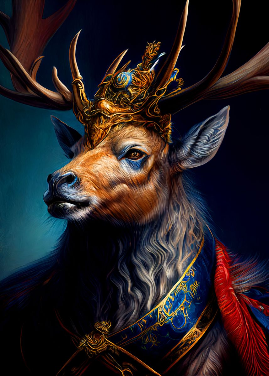 'Fantasy Deer' Poster, picture, metal print, paint by tani pino | Displate