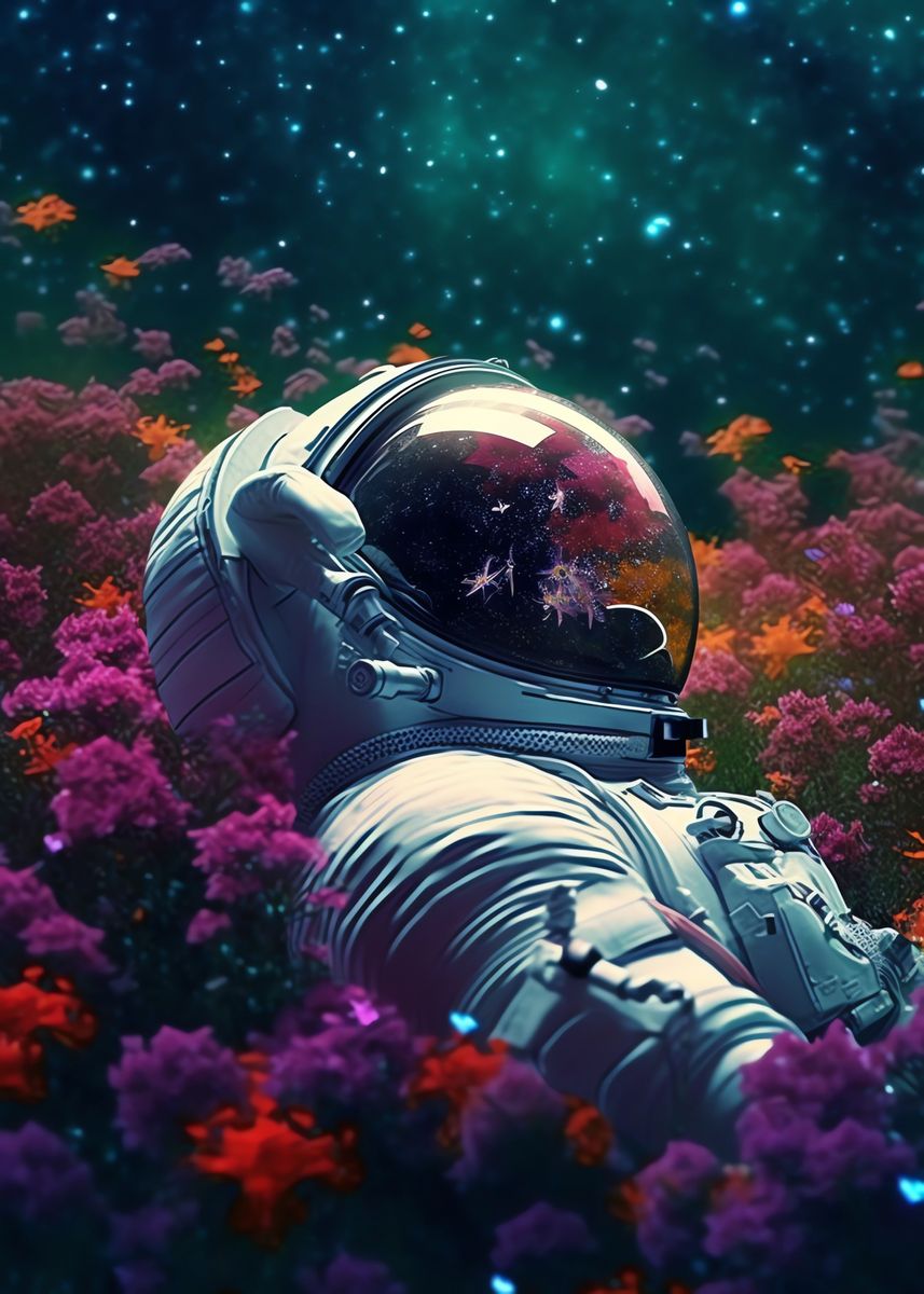 'Astronaut Chill' Poster, picture, metal print, paint by Micheal Wick ...