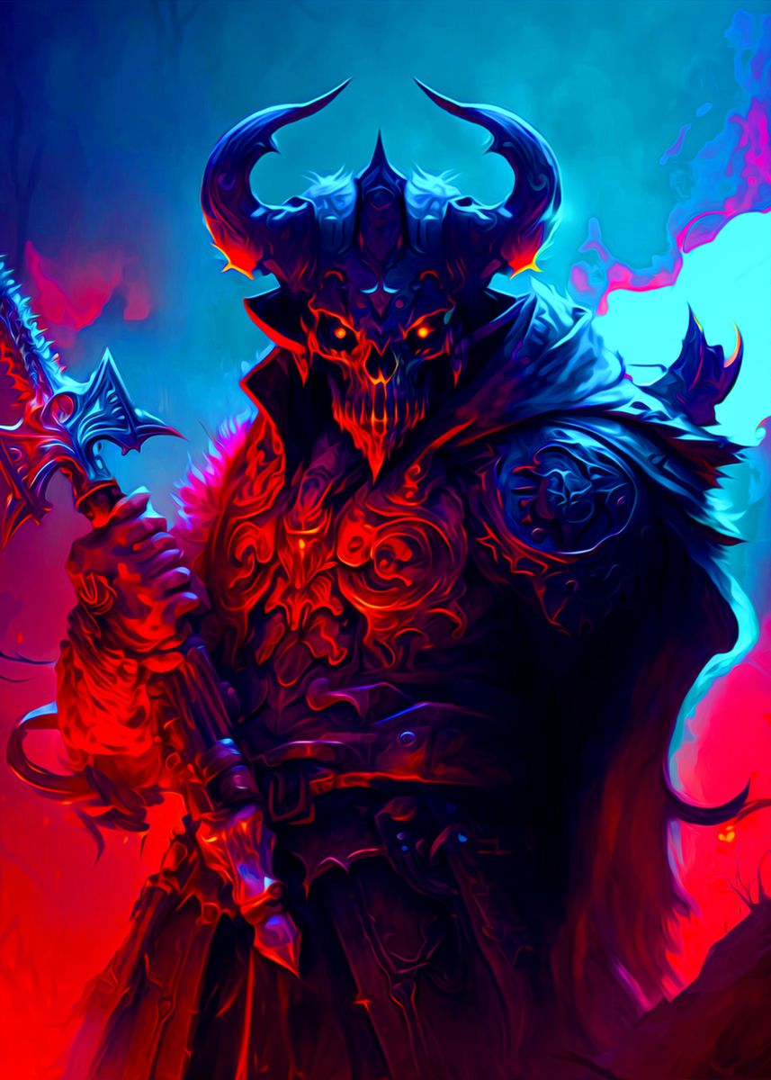 'Demon Warrior' Poster, picture, metal print, paint by khoa doan | Displate