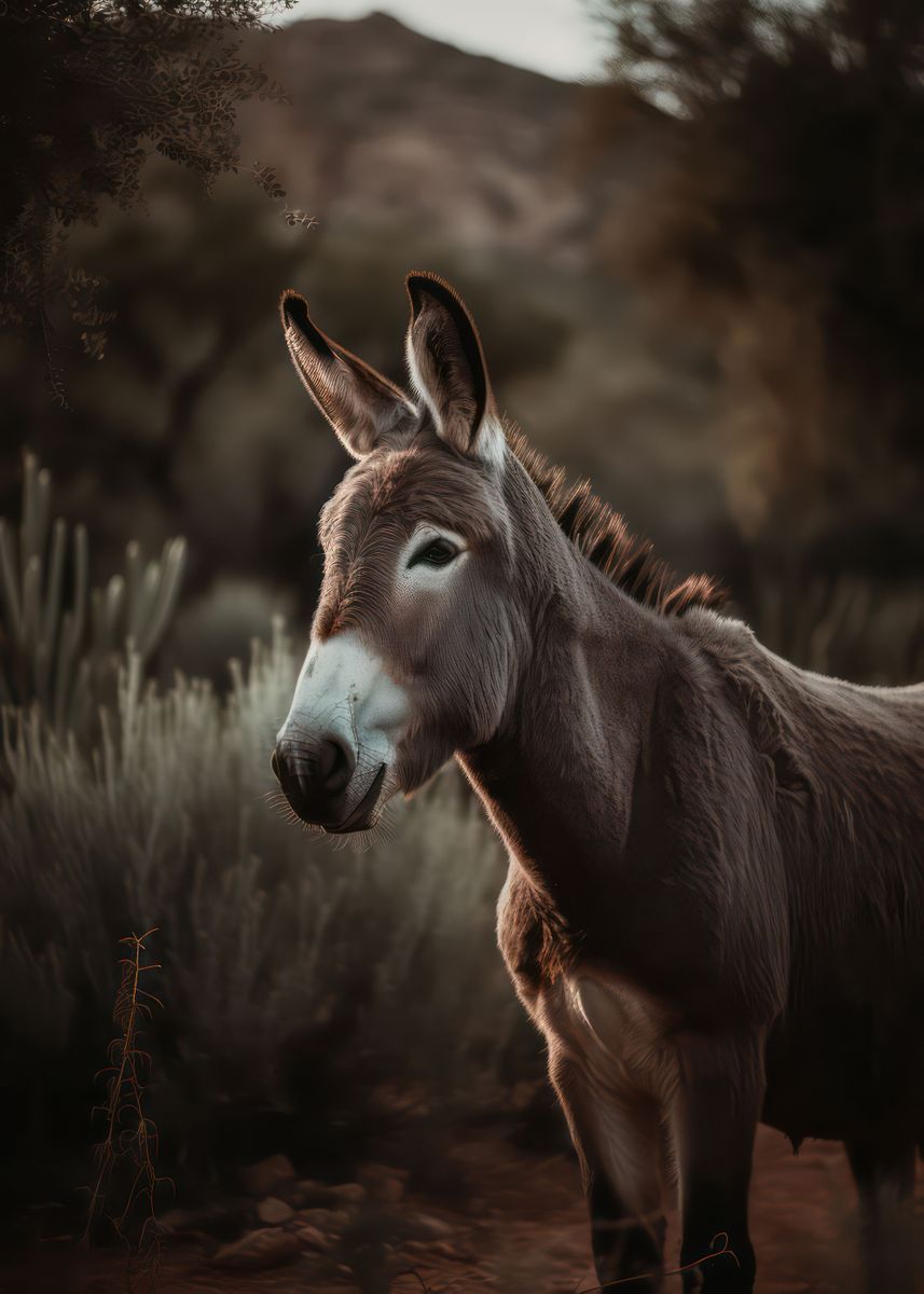 'Friendly donkey' Poster by Zooscape Wildlife | Displate