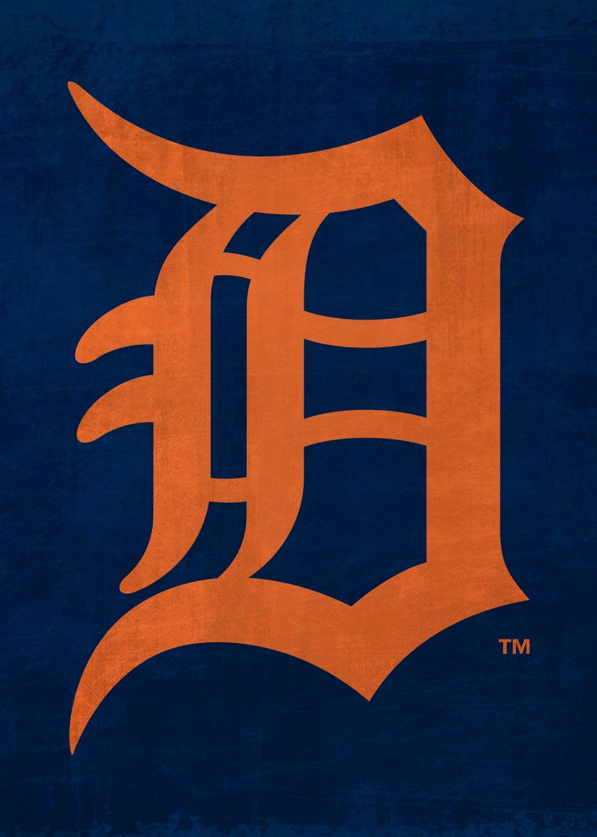 Mlb Detroit Tigers Baseball Team Orange Logo On Black Background