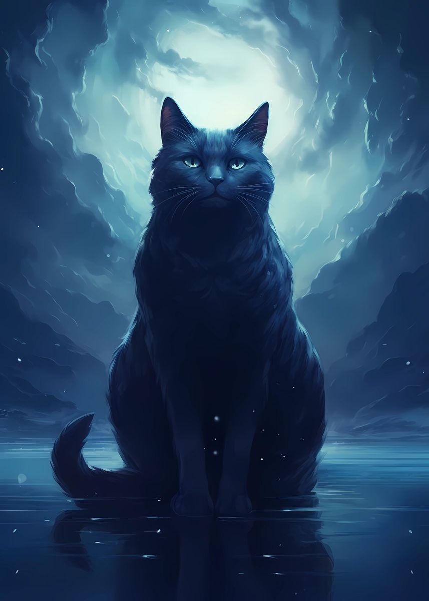 'Cat Moon' Poster by AnHa | Displate