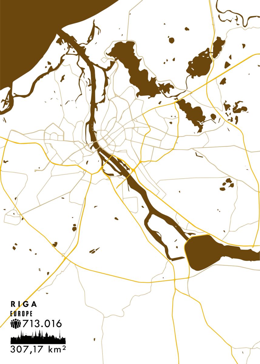 'Riga Latvia' Poster, picture, metal print, paint by Mey Lino | Displate