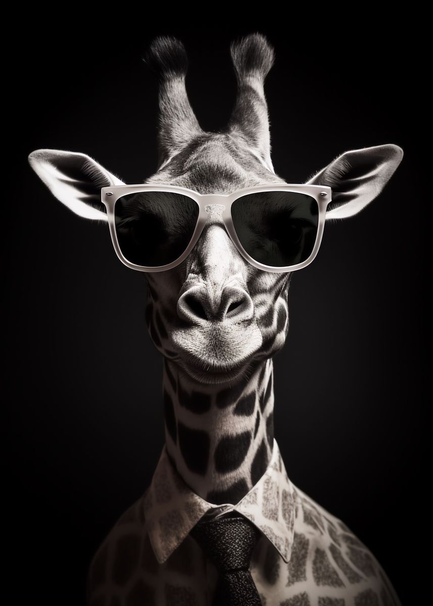 giraffe wallpaper black and white
