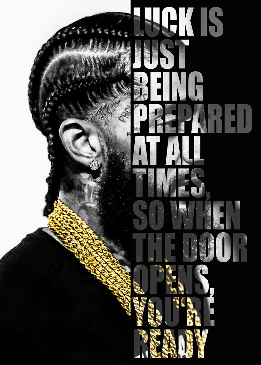  Nipsey Hussle Poster Print, Rap Music, Hip Hop Wall