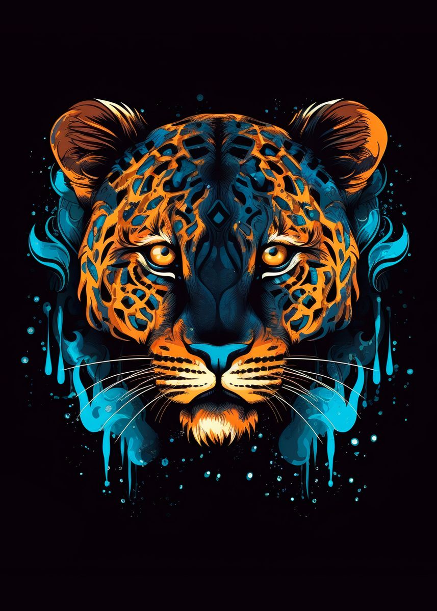 'Leopard Face' Poster by Luke Vassel | Displate