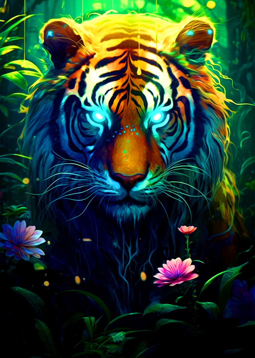 'Tiger' Poster, picture, metal print, paint by nhatsk min | Displate