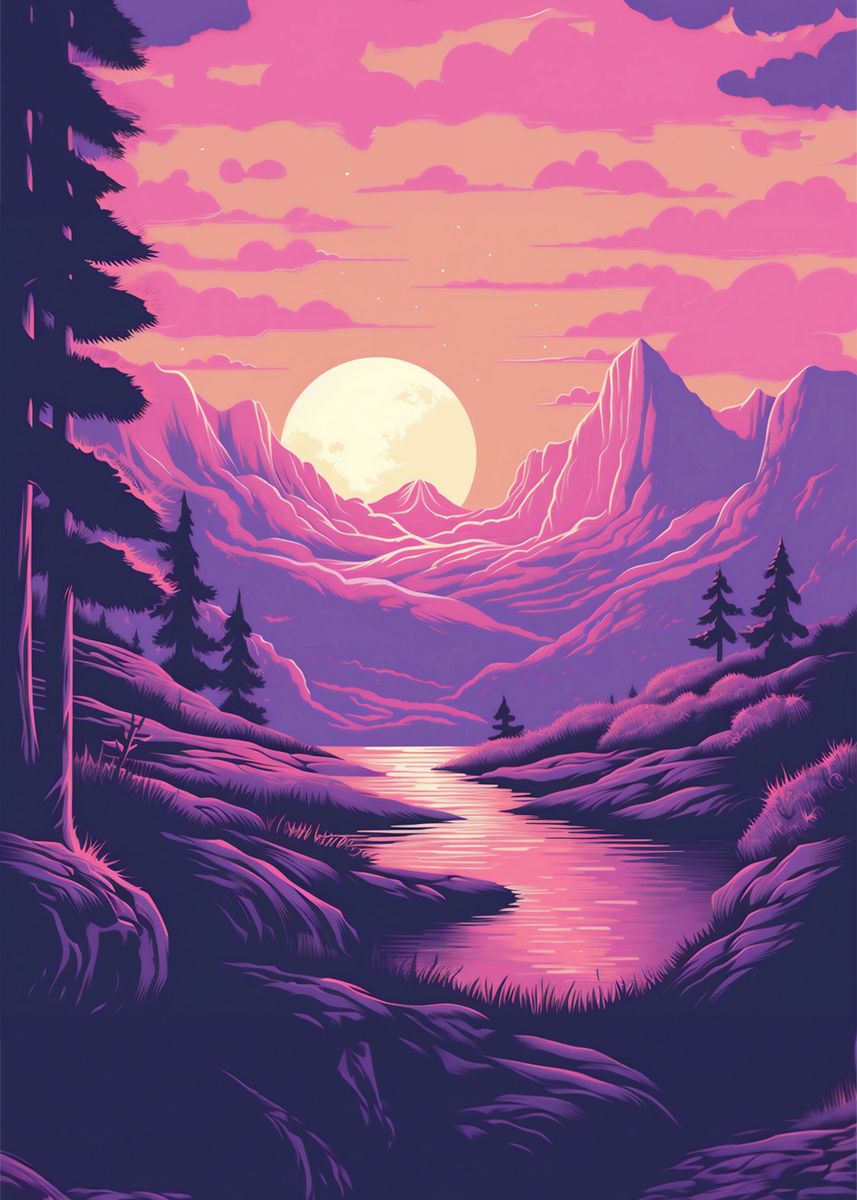 'Retro Forest' Poster by Retro Spec | Displate