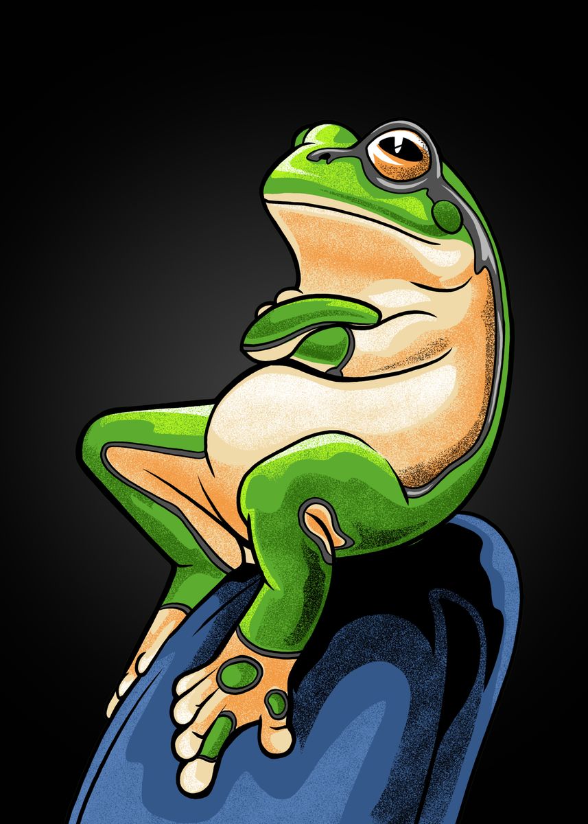 'Nah Frog Meme' Poster, picture, metal print, paint by Adam Project ...