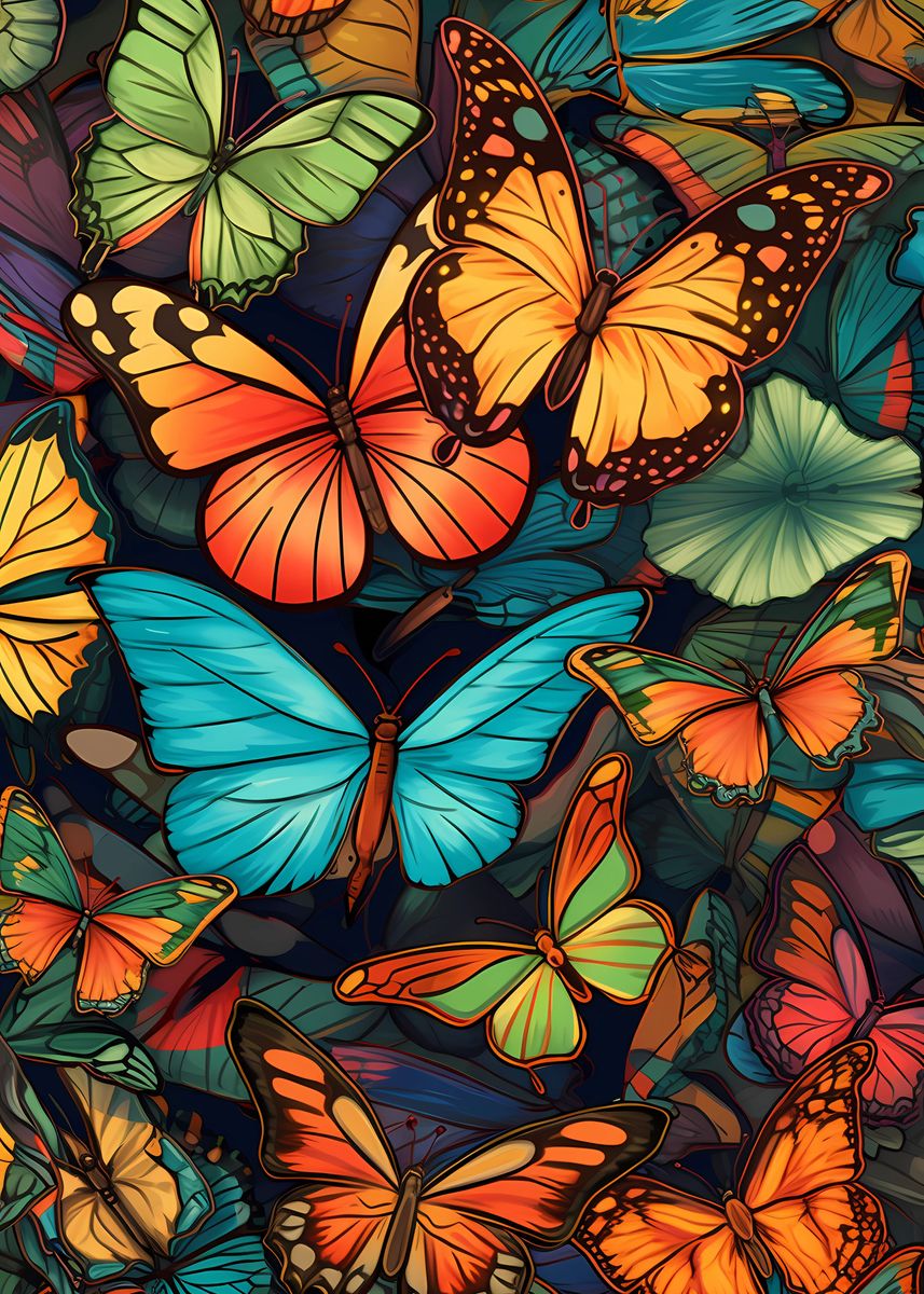 'Butterfly Animals' Poster by DecoyDesign | Displate