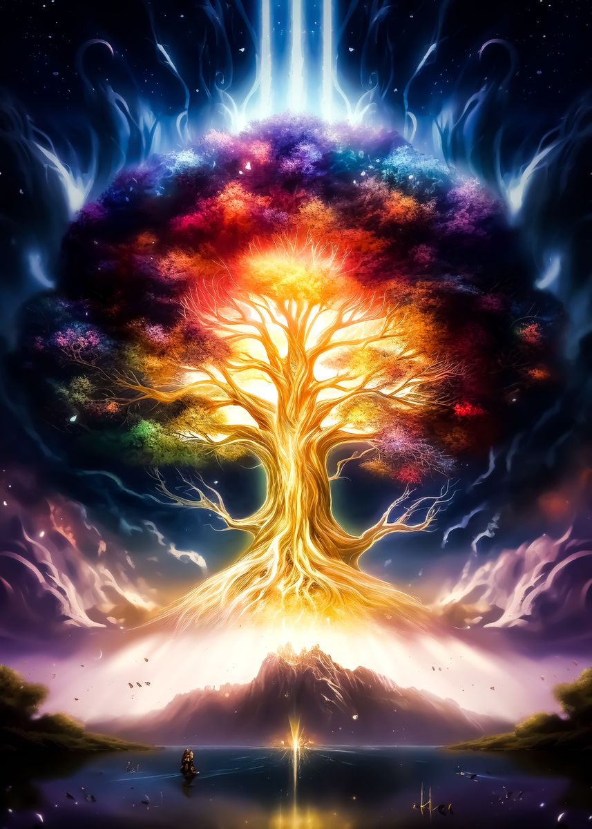 'Cosmic Tree of Life' Poster, picture, metal print, paint by Agnes ...