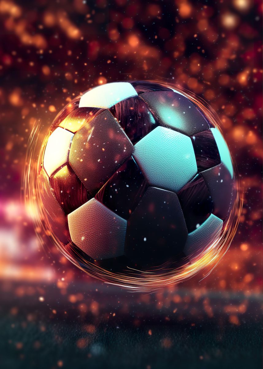 'Burning Football' Poster by PosterSuite | Displate