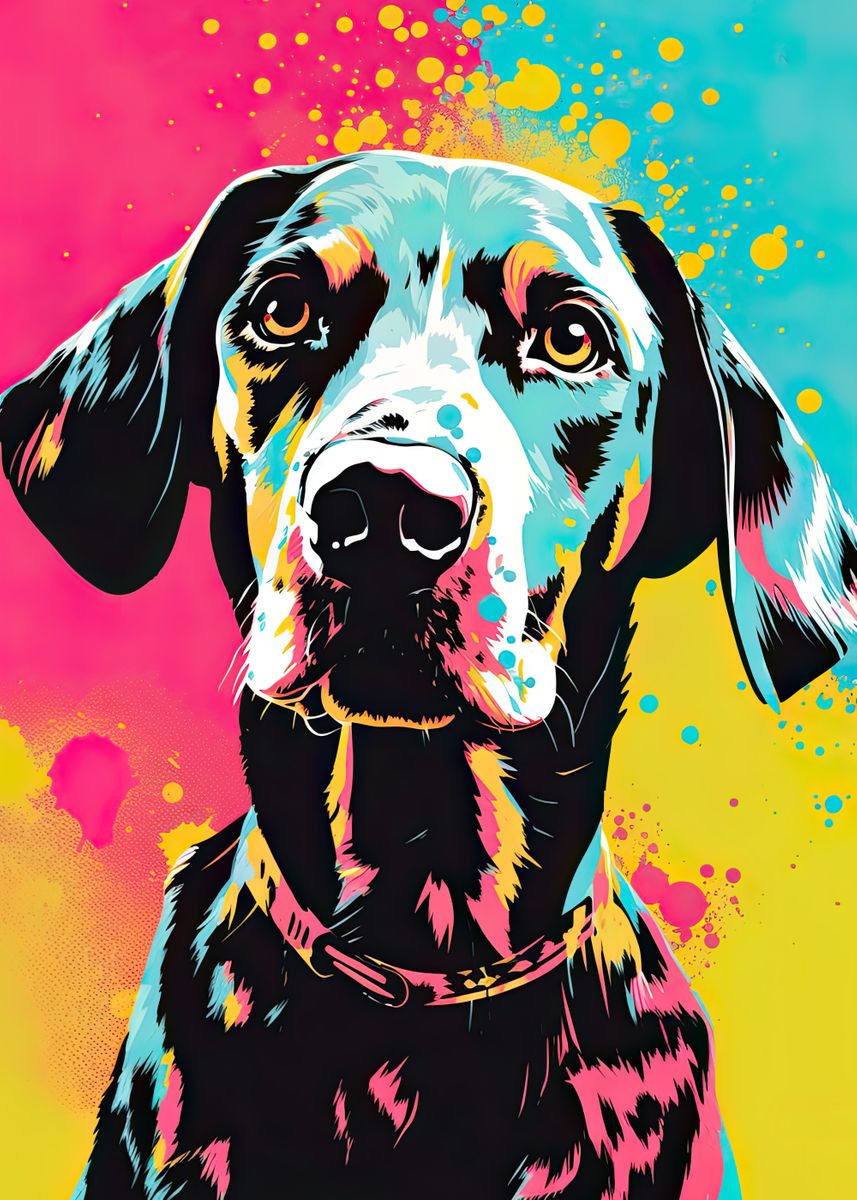 'Dog Illustration Pop Art' Poster, picture, metal print, paint by Killa ...