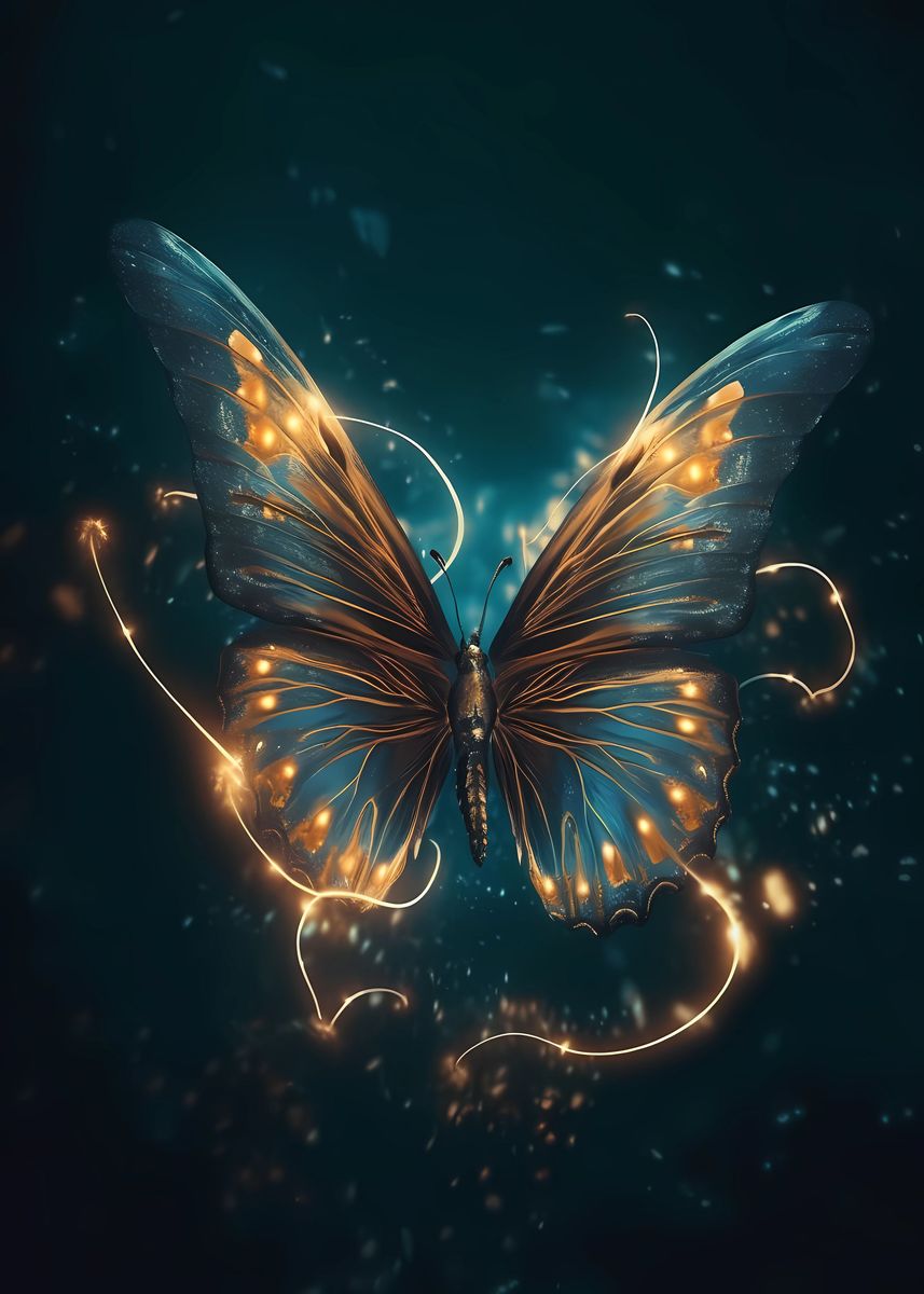 'Butterfly Lighting' Poster, picture, metal print, paint by DecoyDesign ...
