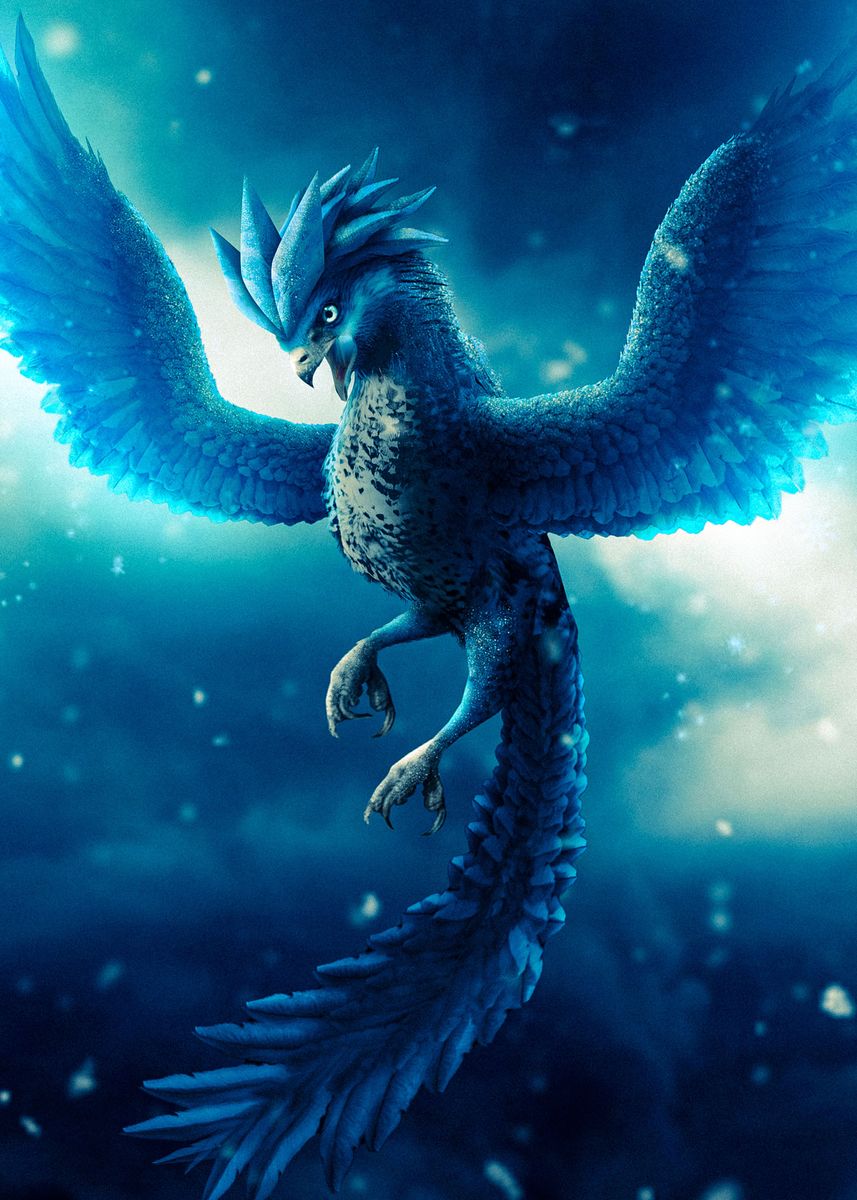 'Ice Phoenix' Poster, picture, metal print, paint by peyton robertson