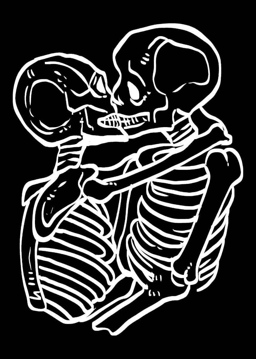 'Lesbian Skeleton Gay And L' Poster, picture, metal print, paint by ...