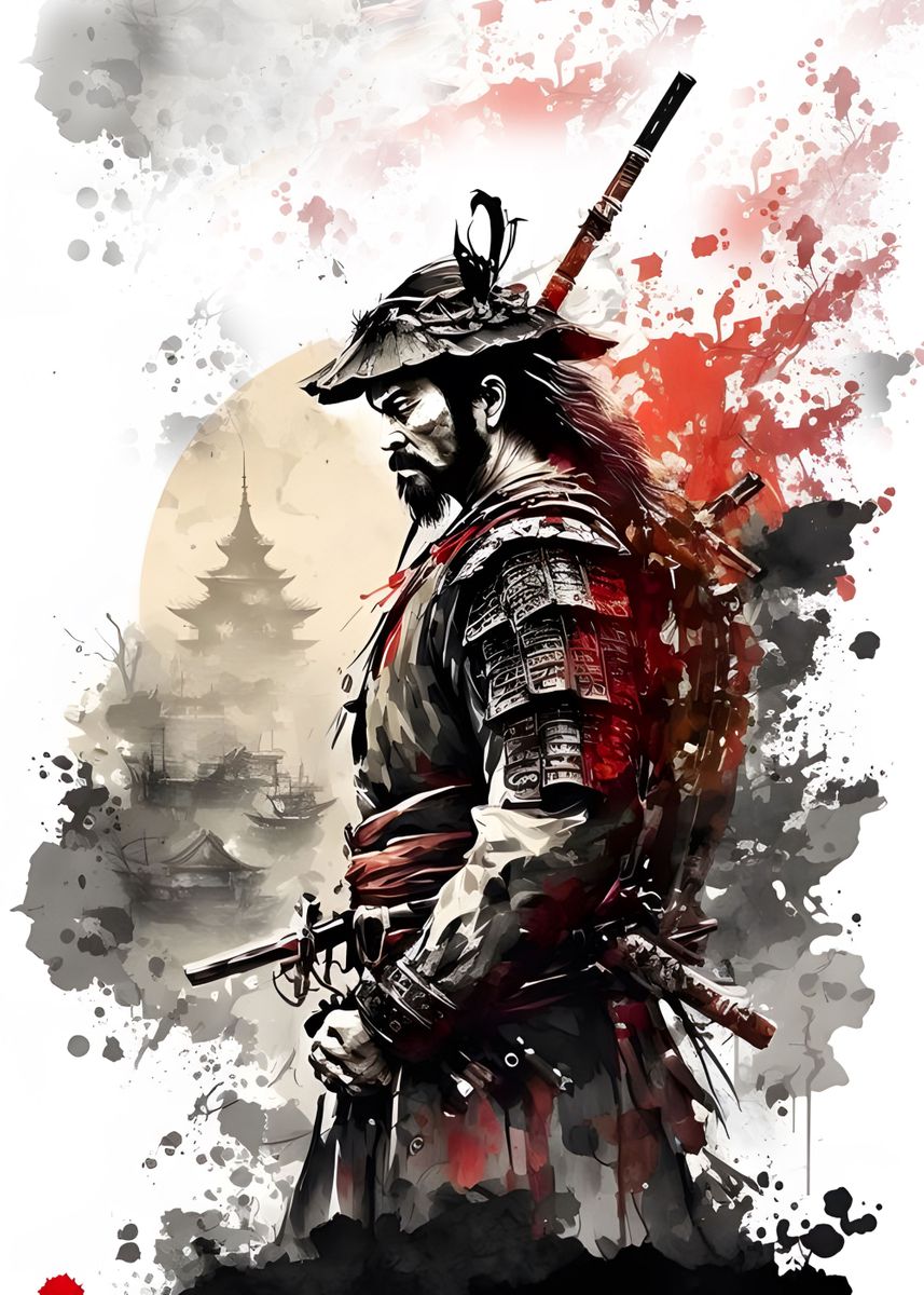 'Japanese samurai ' Poster by Alex Romiro | Displate