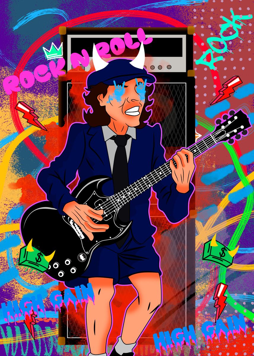 'AC DC street art' Poster, picture, metal print, paint by best art ...