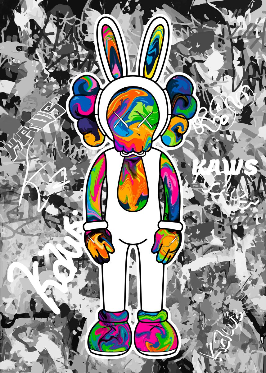 'Graffiti kaws ' Poster, picture, metal print, paint by Boon Edgar ...