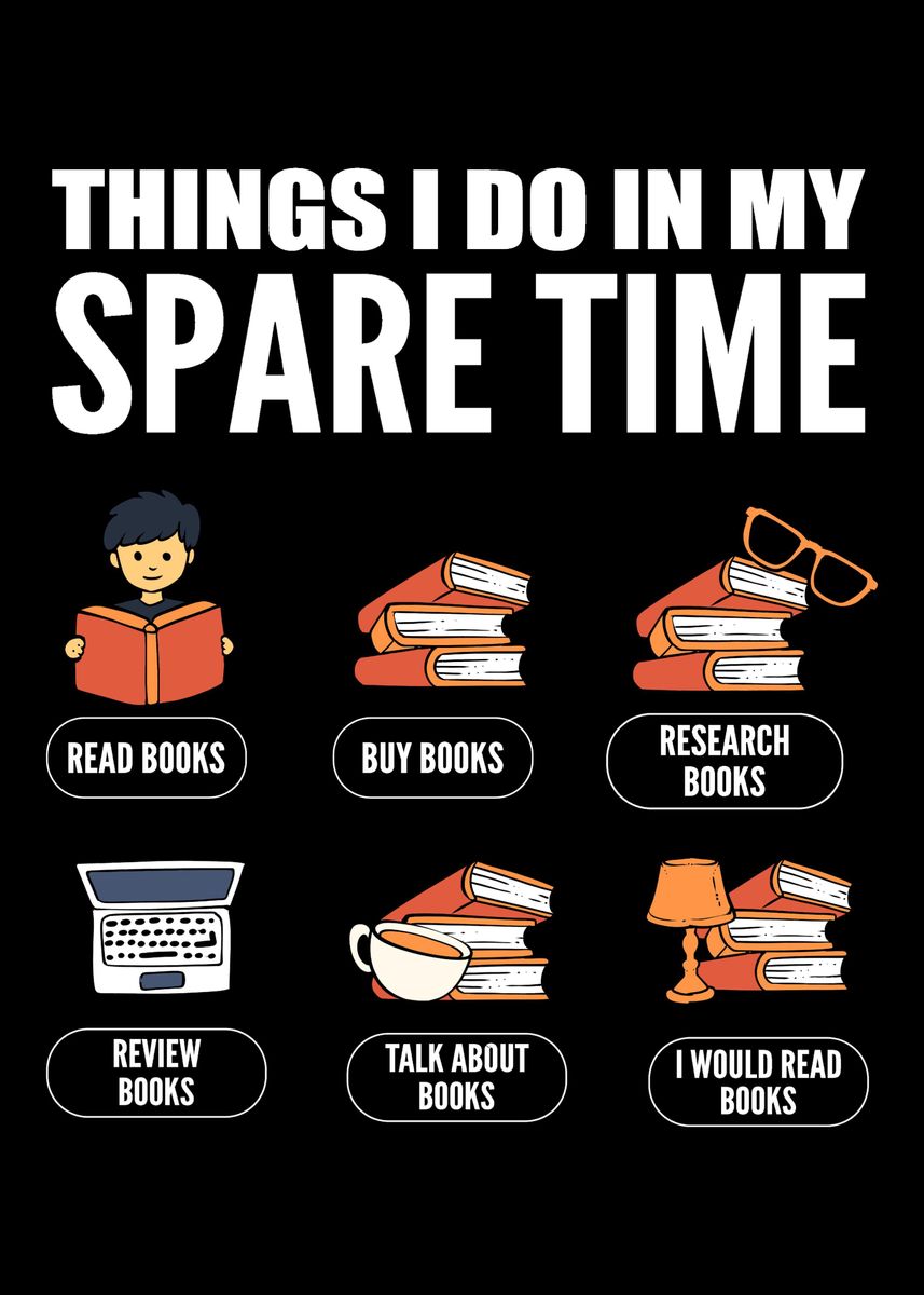 'My Spare Time Reader And B' Poster, picture, metal print, paint by ...