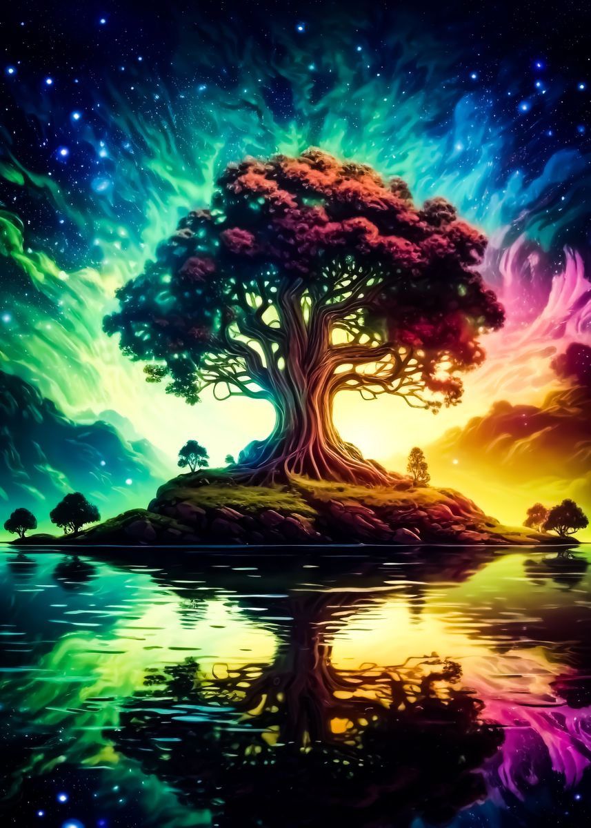 'Cosmic Tree of Life' Poster by Agnes Amory Displate