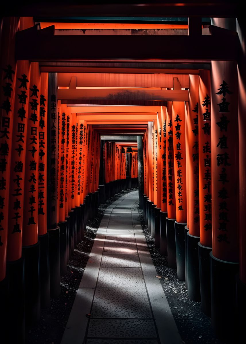 'Kyoto Fushimi Inari' Poster by Unique art by moerv | Displate