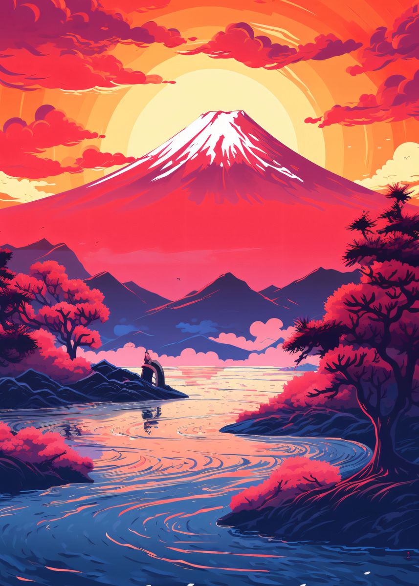 'Mount Fuji' Poster by Conceptual Photography | Displate