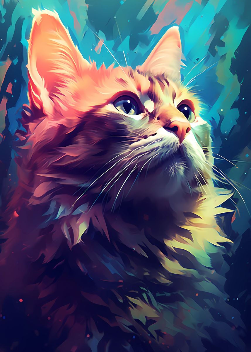 'Cat Color' Poster by DecoyDesign Displate