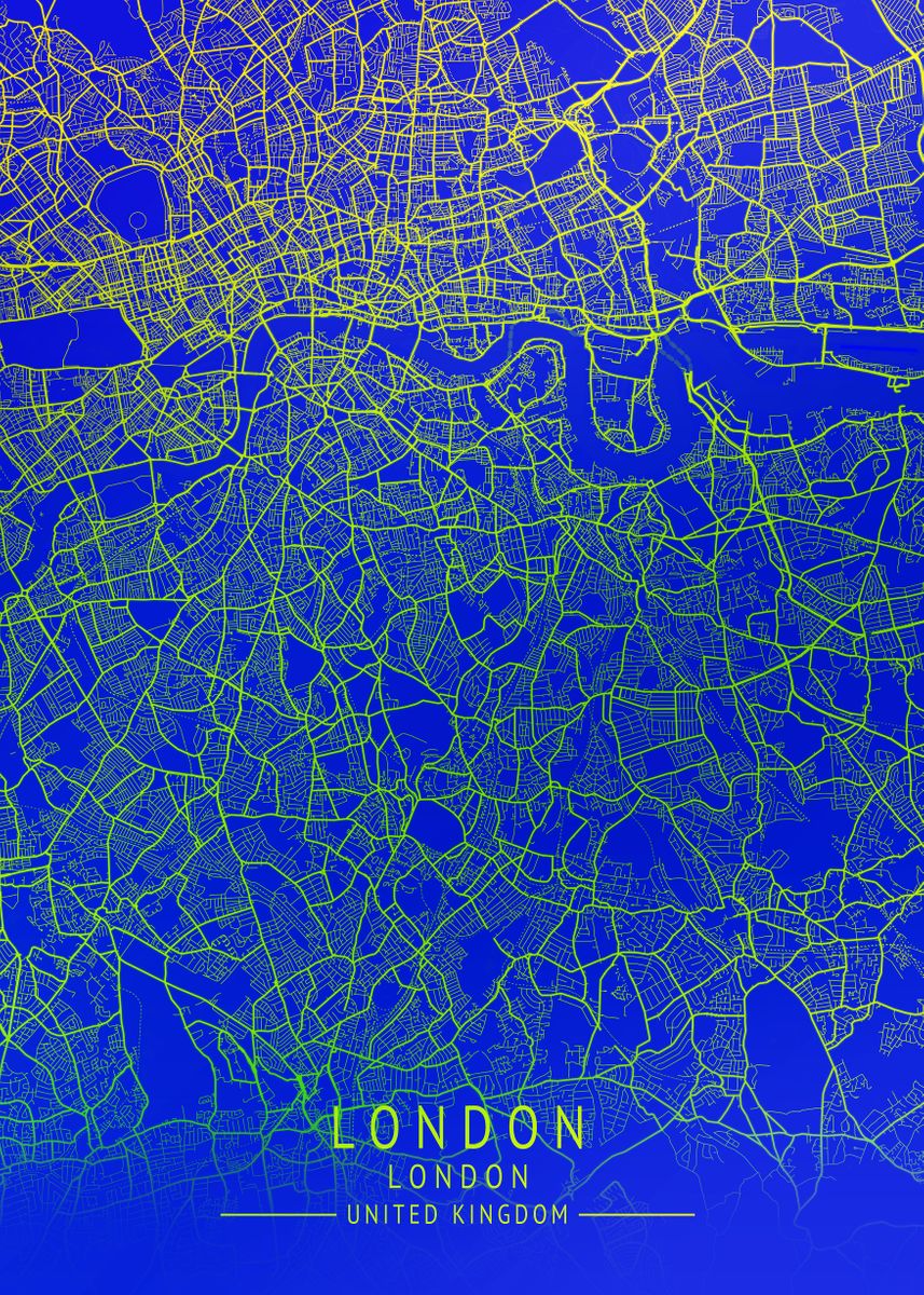 &lsquo;London UK City Map&rsquo; Poster by Gigi Bgm | Displate