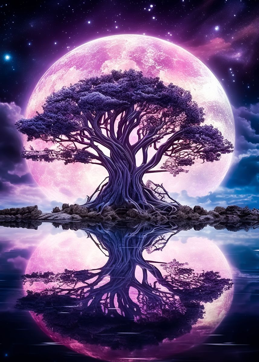 ‘Cosmic Tree of Life’ Poster, picture, metal print, paint by Agnes