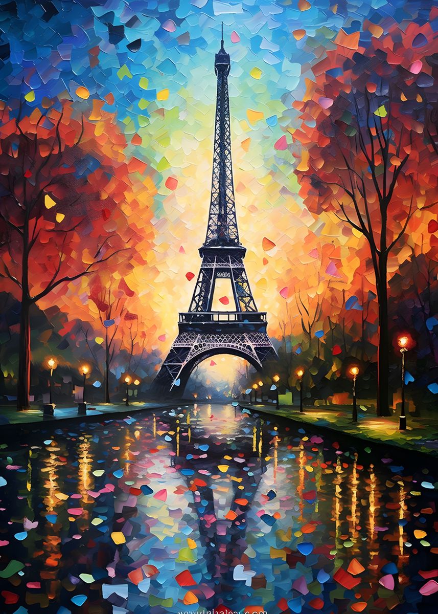 'paris Art Eiffel Tower' Poster, Picture, Metal Print, Paint By 24pixel 