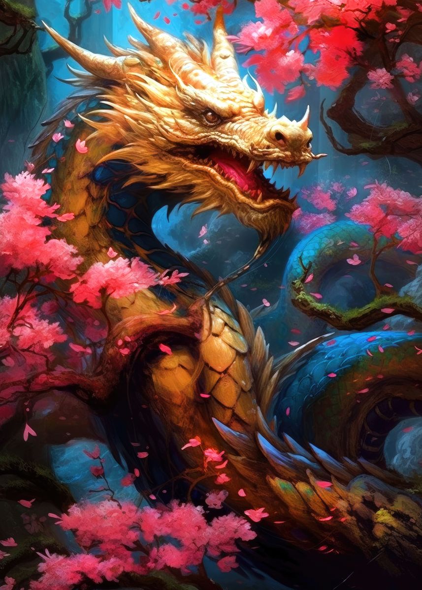 'Crescendo Dragon' Poster by JBJart Justyna Jaszke | Displate