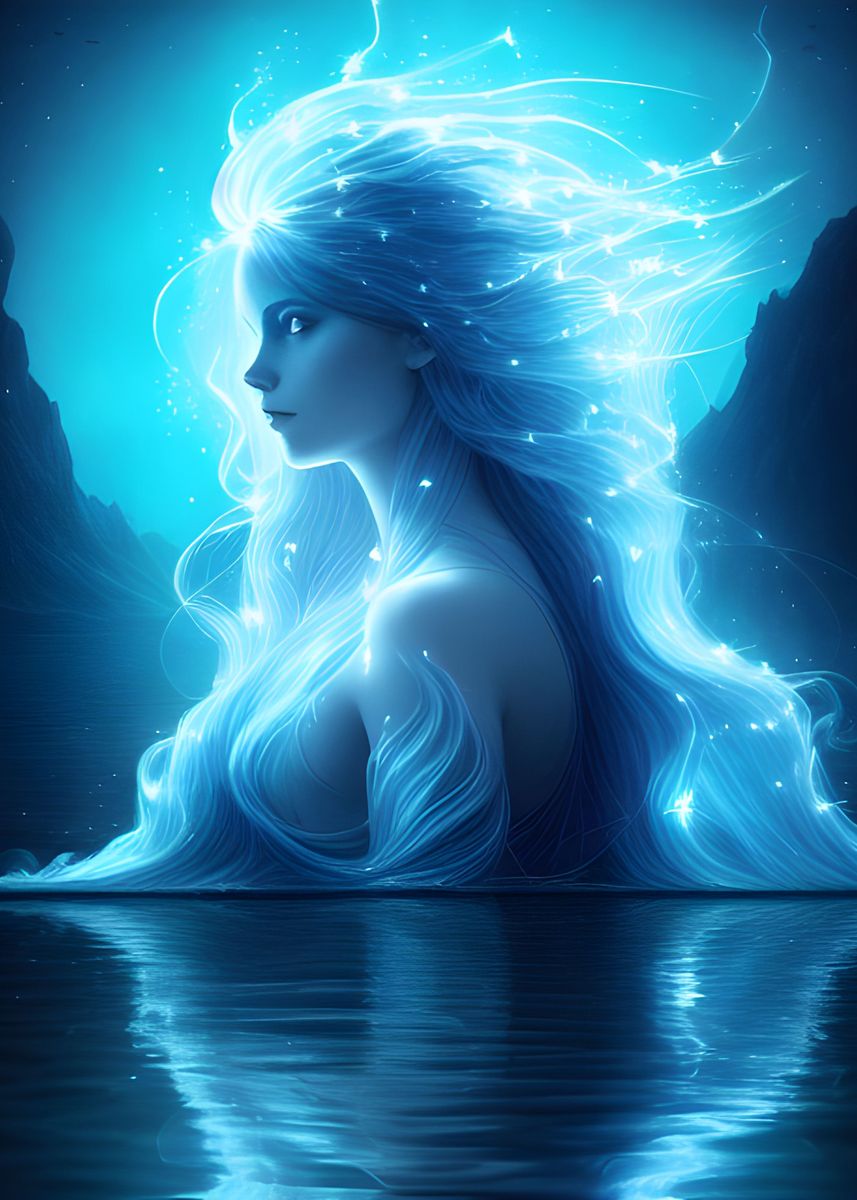 'Water Spirit ' Poster, picture, metal print, paint by 6 Sensei | Displate