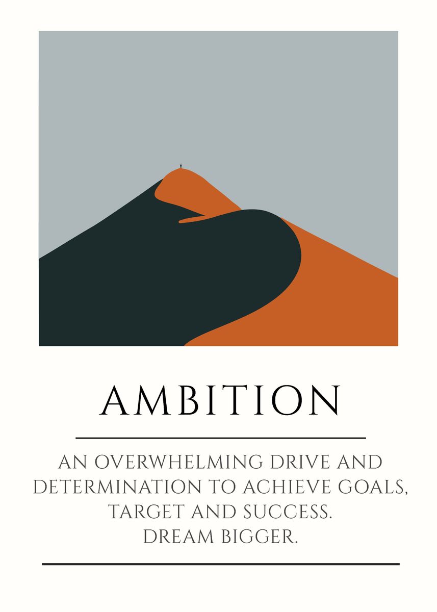 'Minimalist Ambition Quotes' Poster, picture, metal print, paint by ...