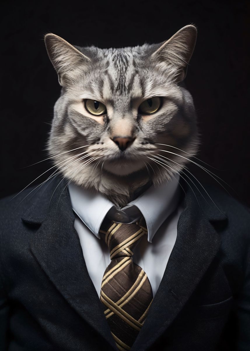 'Business Cat' Poster by Conceptual Photography Displate
