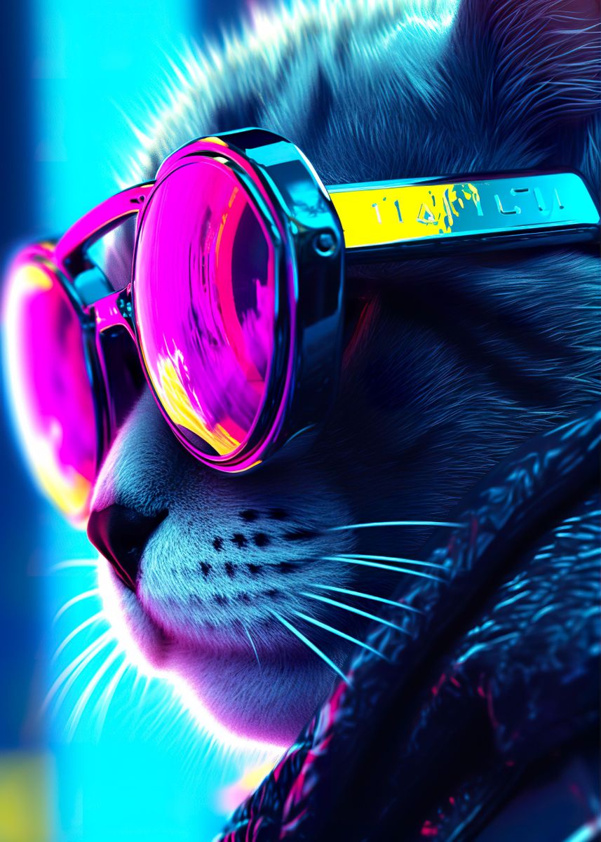 'cyberpunk Cat' Poster By Postersuite 