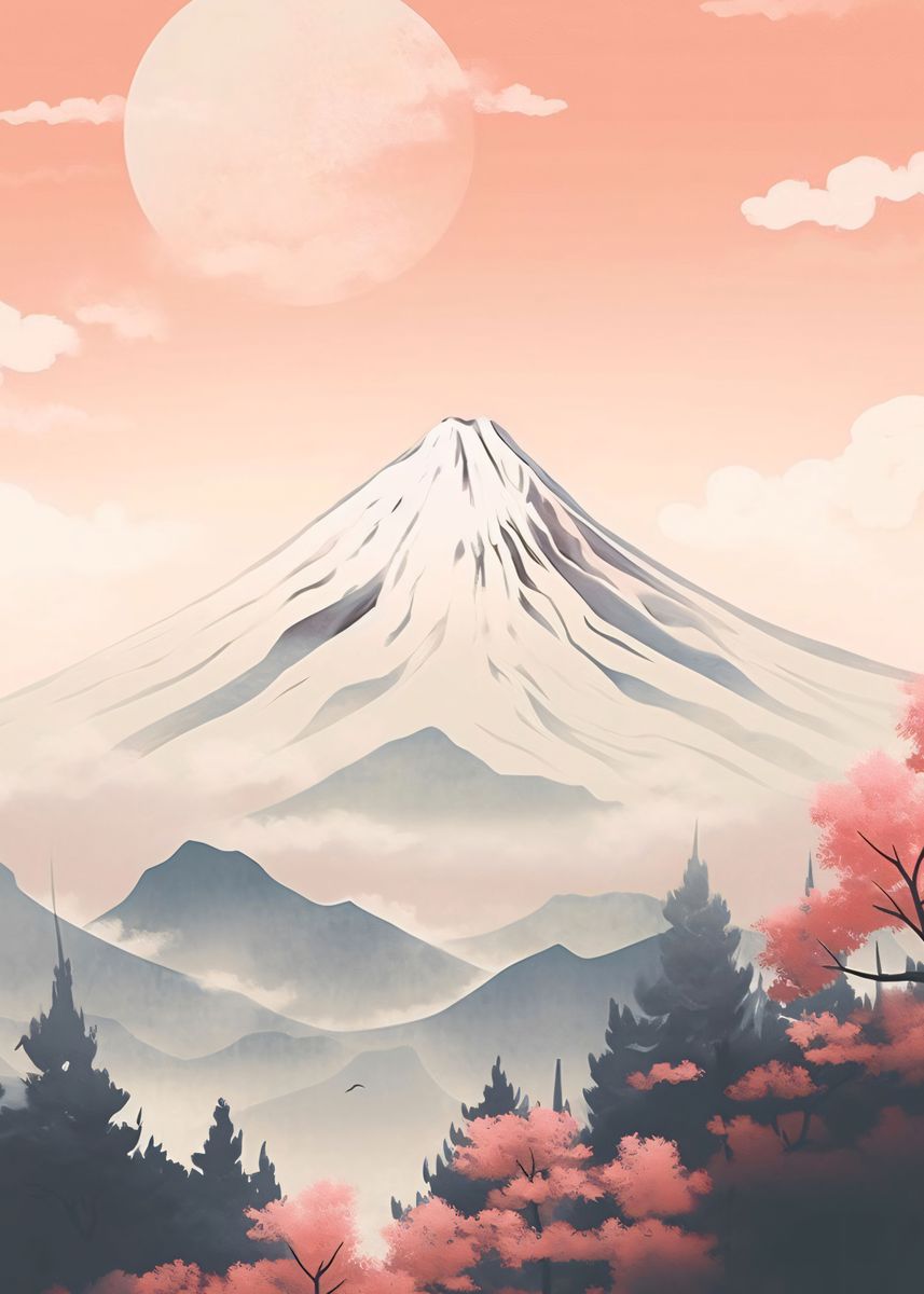 'Japanese Landscape' Poster, picture, metal print, paint by Conceptual ...