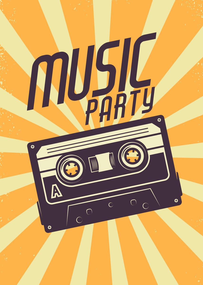 retro-style-audio-cassette-poster-picture-metal-print-paint-by