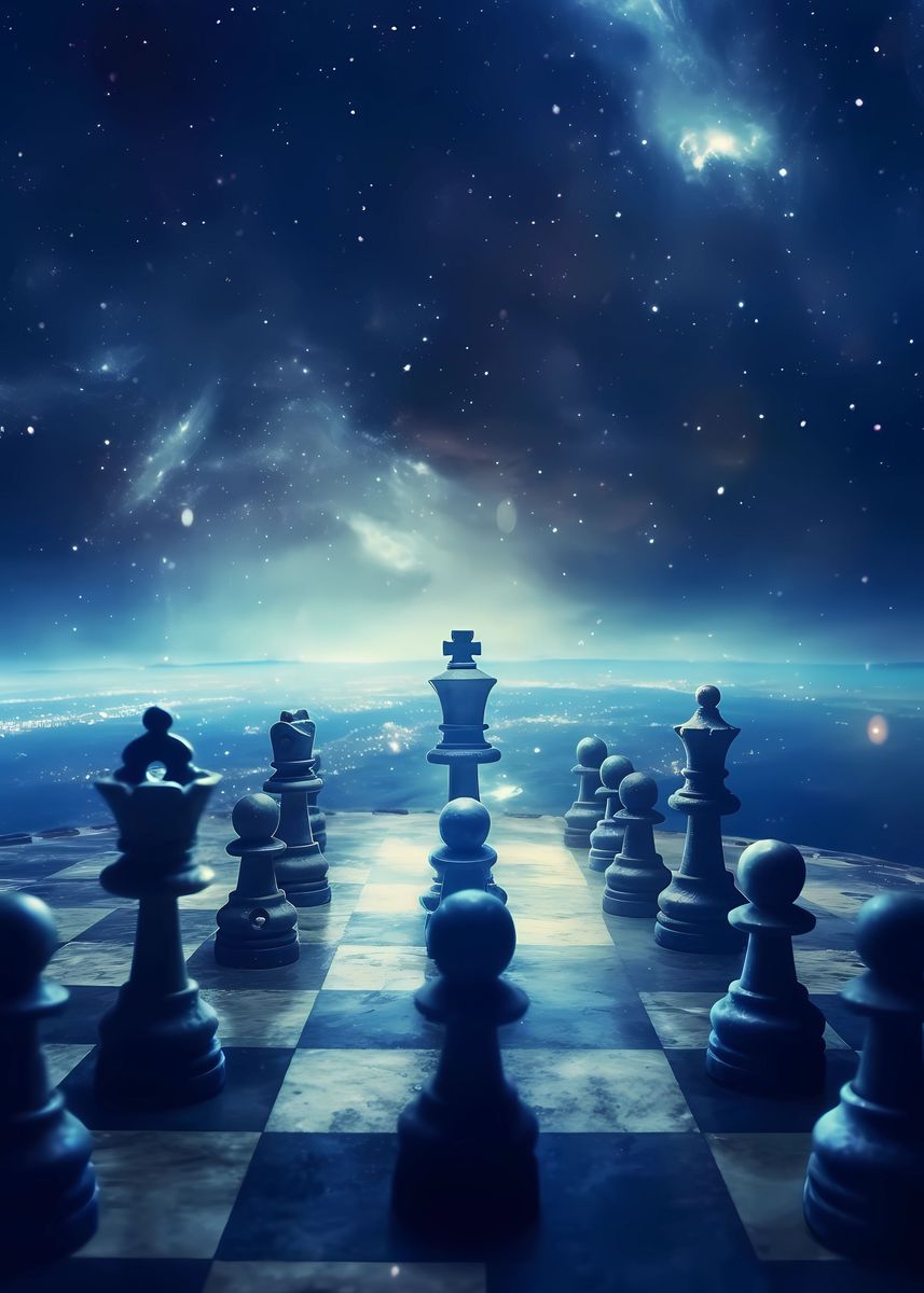 Chess Space' Poster, picture, metal print, paint by DecoyDesign