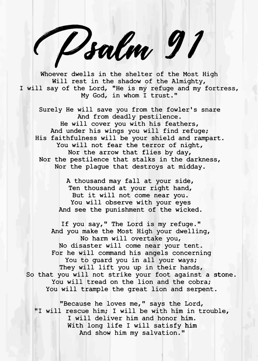  Psalms 91 Poster Picture Metal Print Paint By Anhvivuha Displate