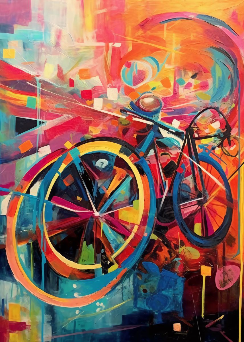 Bike Cyclist Painting Poster Picture Metal Print Paint By Rafael   F58e68a9b868878fba3102f324f9787e 4ac791569a68cf42a9a42b434a448efd 