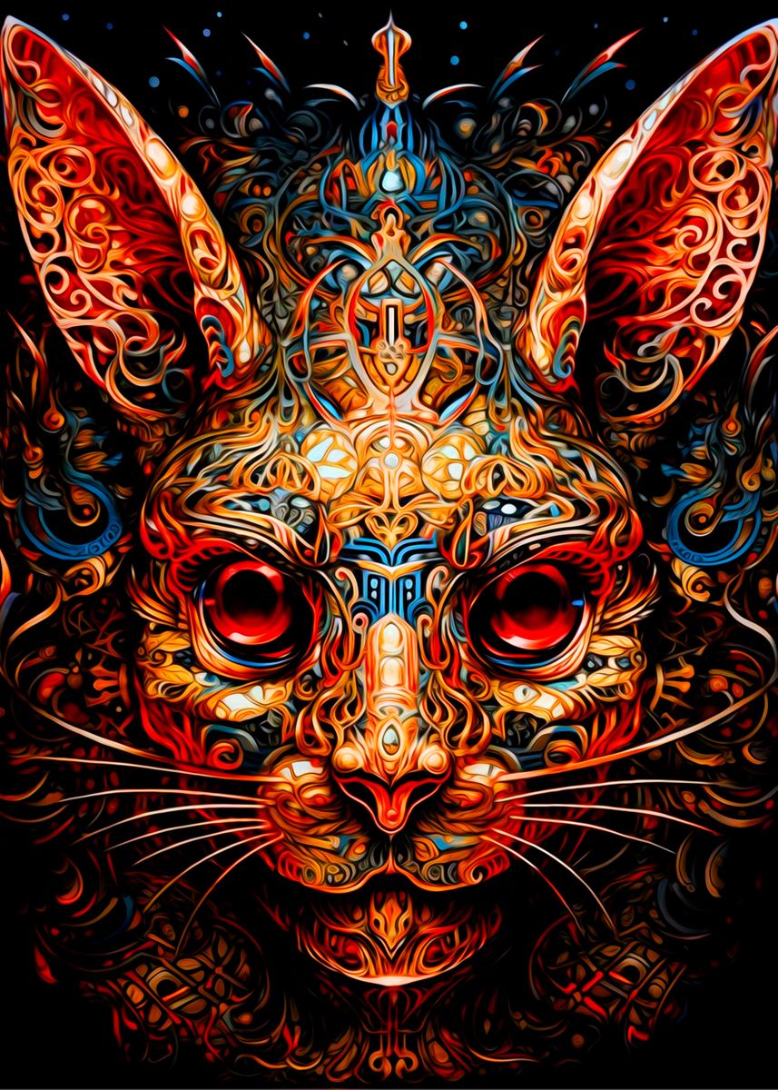 'Rabbit Monster' Poster, picture, metal print, paint by davisd lee ...
