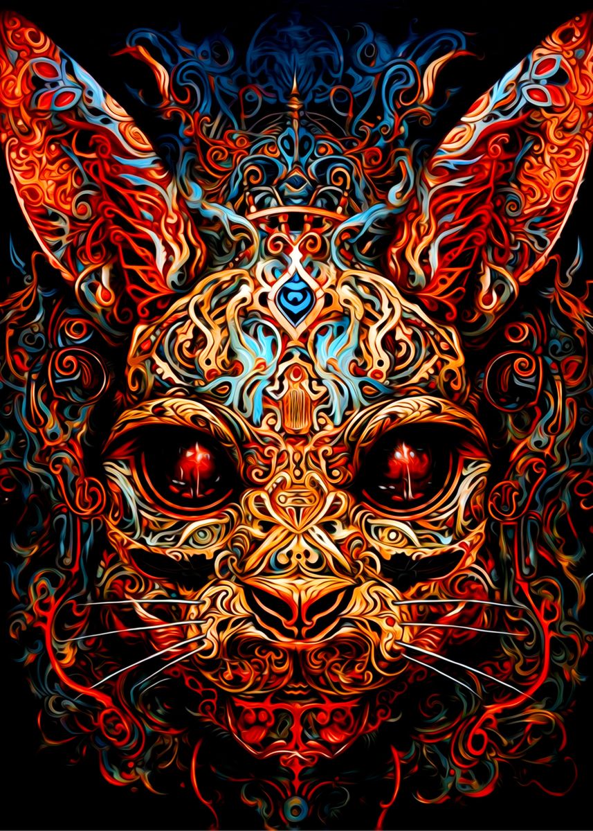 'Rabbit Monster' Poster, picture, metal print, paint by davisd lee ...