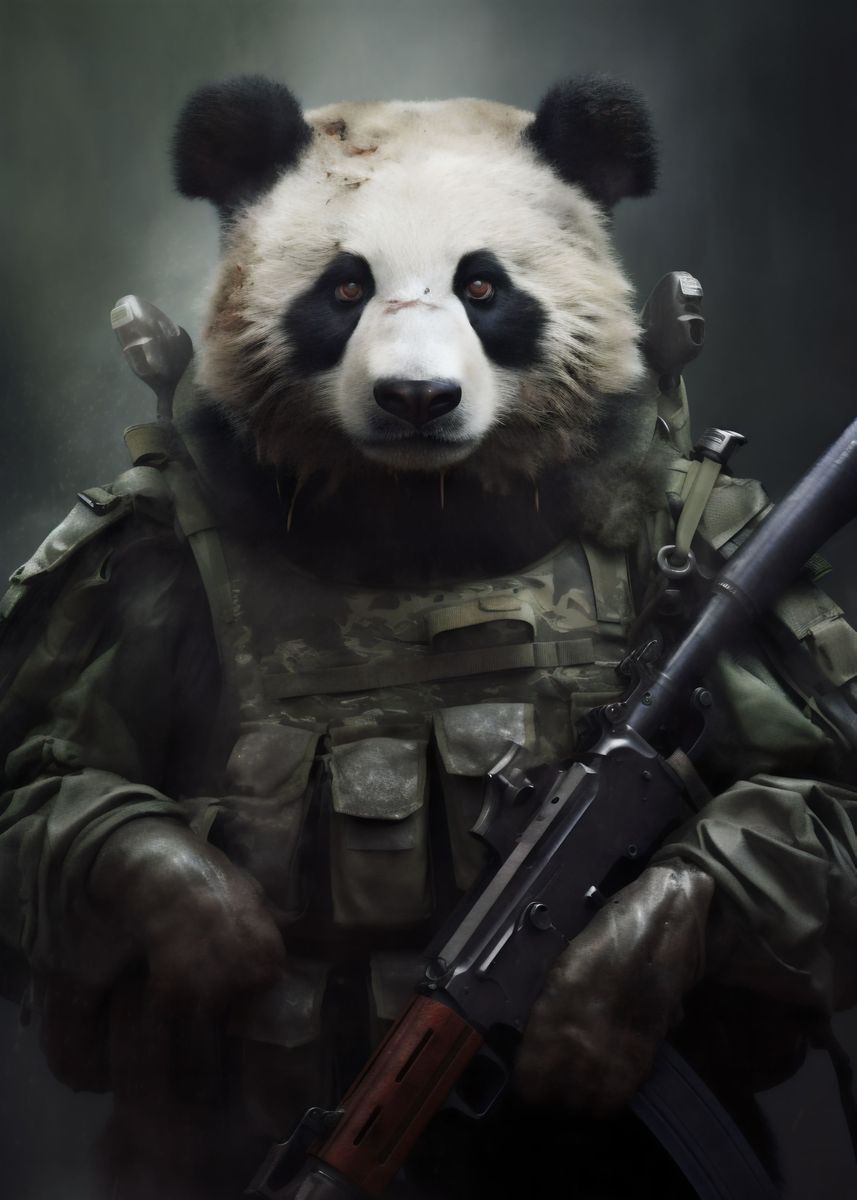 'Animal Soldier Panda' Poster by Poster Parlor | Displate