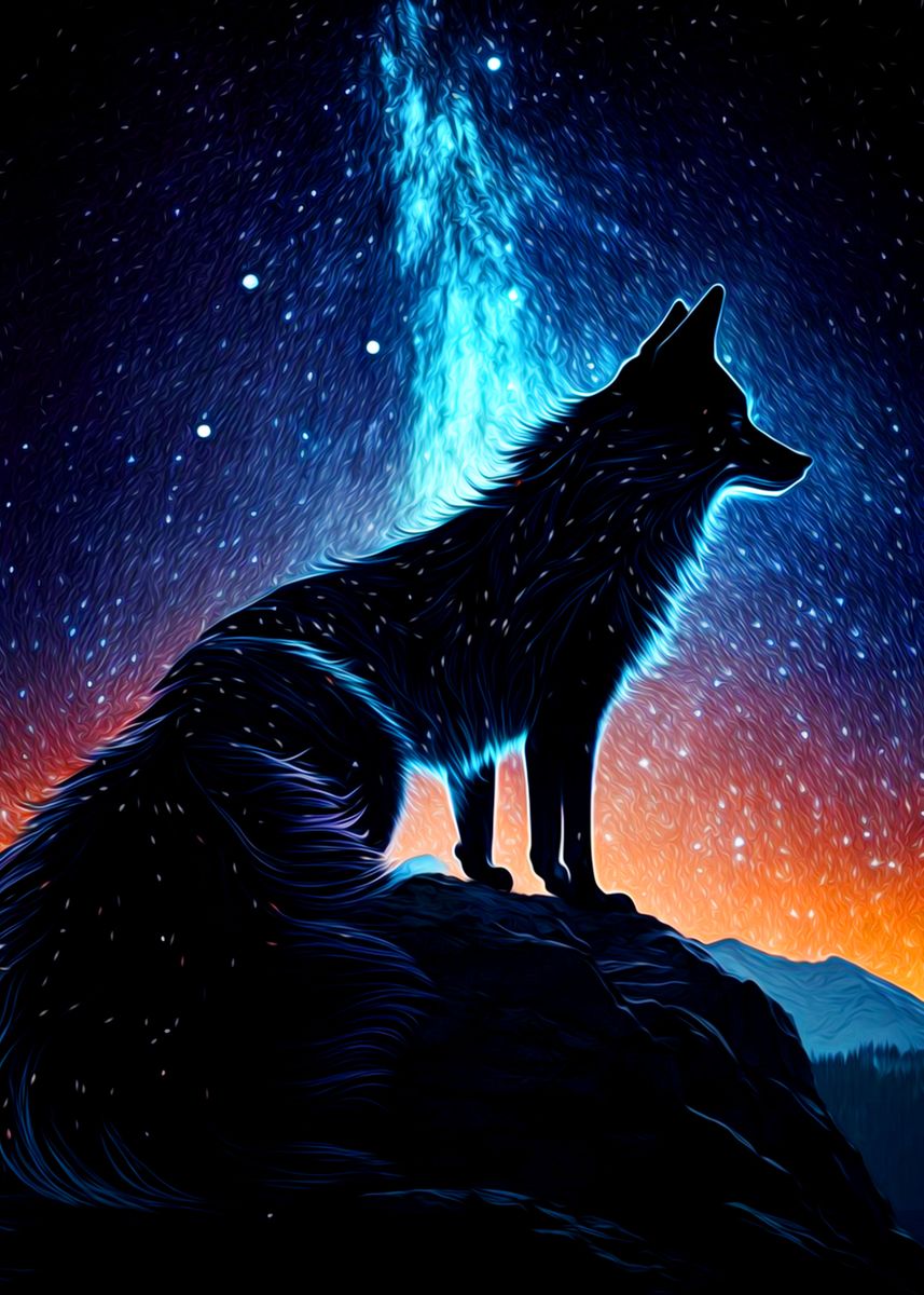 'Fantasy Wolf' Poster, picture, metal print, paint by Haibara Inuya ...