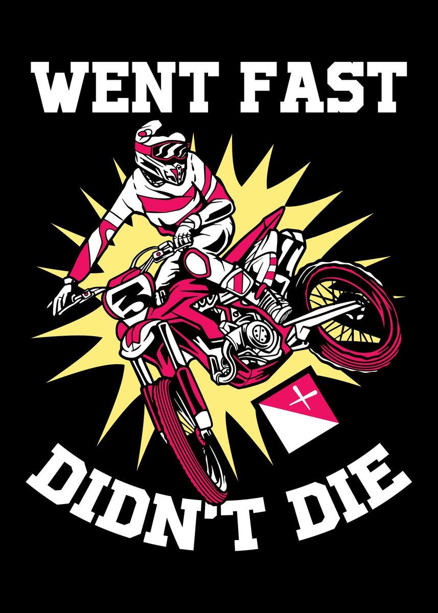 'Went Fast Didnt Die' Poster, picture, metal print, paint by CatRobot ...