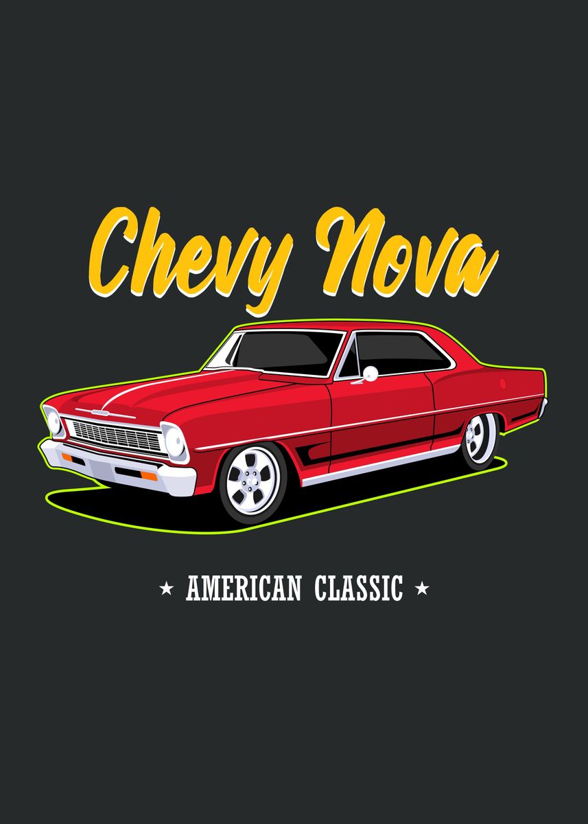 'Chevy Nova America Classic' Poster by Masje Studio Displate